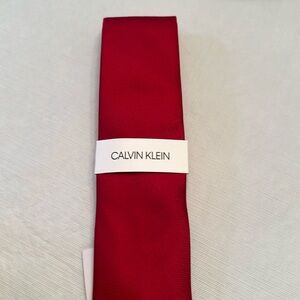 Calvin Klein Silver Spun (material) Red tie. New with tags